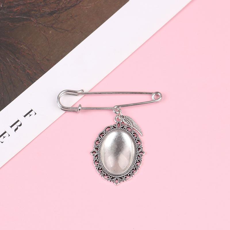 Wedding Bouquet Photo Charm Diy Pin Brooch Lacy Frame Charm Oval Picture Frame