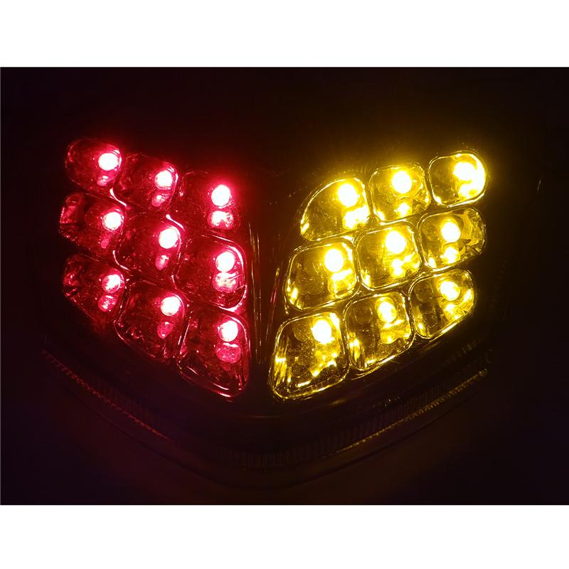 waase For Kawasaki Z750 2007-2012 / Z1000 2007 2008 2009 Chrome Rear Tail Light Brake Turn Signals Integrated LED Light