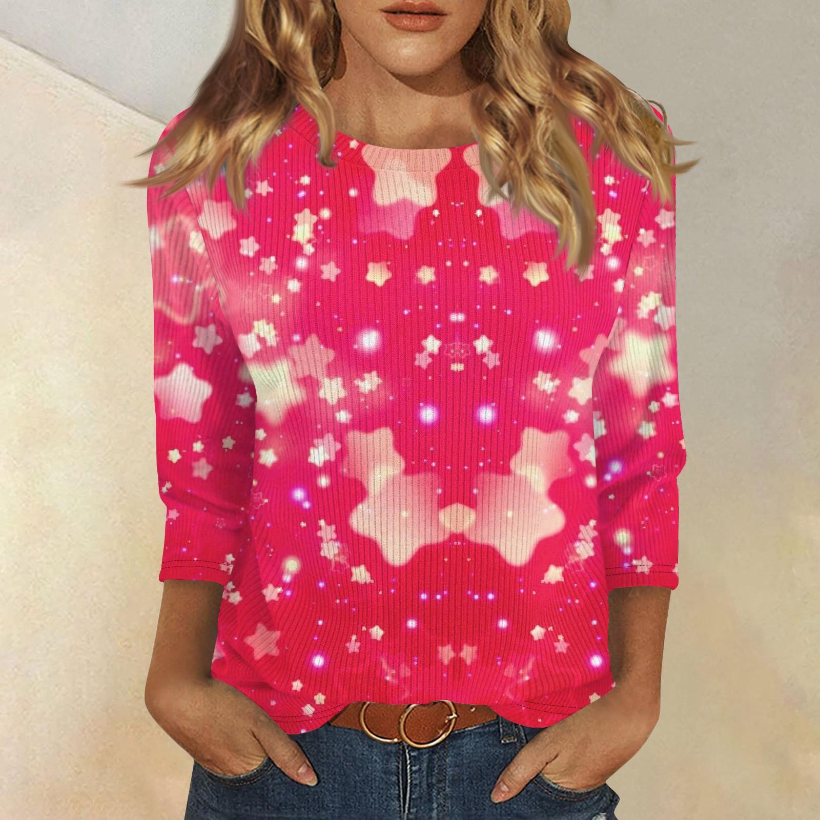 

Женская модная зимняя повседневная футболка с круглым вырезом и принтом в полоску ко Дню святого Валентина, рукав три четверти, женская одежда XXXL