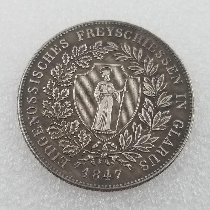 Swiss 1847 Brass 40 Franc Coin Collection #1788 - Antique Craftsmanship Brass