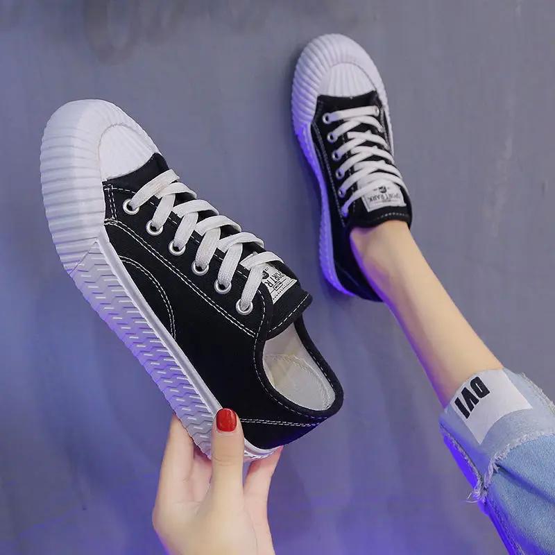 Scarpe da Donna alla Moda in Tela con Lacci Calzature Donna Punta Tonda Bassa Rosa Chiaro Originali Alta Qualità Designer Urbano 39 Moda 2024 Coreane