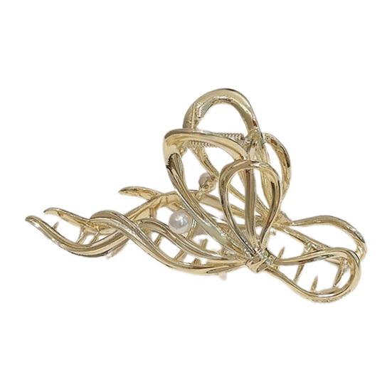 

Женская крабовая металлическая звезда с бантом неправильной волнистой формы, коготь для волос, элегантная геометрическая шпилька, аксессуары для волос D