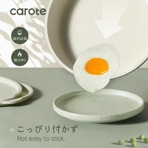 CAROTE 16-Piece Frying Pan Set, Induction and Gas Compatible, Free of PFOA and Other Harmful Substances, 5-Layer Construction, Lightweight, Removable