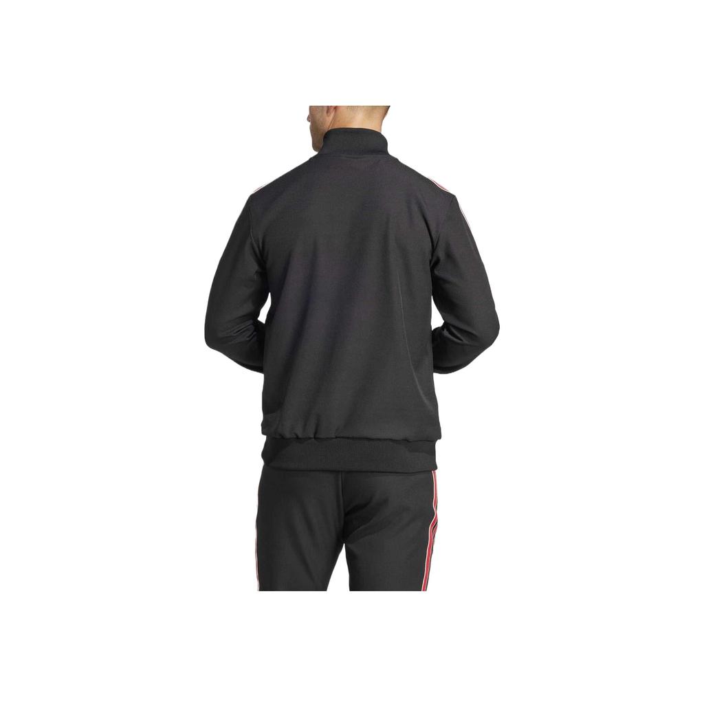 adidas Originals Manchester Weiche Bequeme Jacke mit Reißverschlusskragen Langarm Herrenjacke Schwarz JF0358