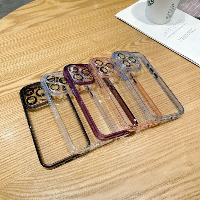 Przezroczyste etui z metalu i szkła w kolorze lodowego kryształu na obiektyw iPhone 15 Pro Max dla Apple 15 Pro - Pasuje do modelu 13.