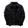 Men's  Winter Casual Long Sleeve Turn-down Collar Solid Denim Jacket Coat