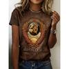 T-shirt da Donna alla Moda Girocollo Manica Corta Stampa a Colori 3D