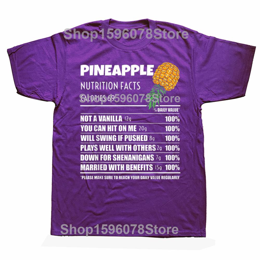

Funny Upside Down Pineapple Nutrition Facts Swinger Graphic T Shirts Cotton Humor Tee Shirt Short Sleeve Unisex Loose Clothing 4XL