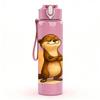 1PC Standing Brown Otter 750ml Color Plastic Sports Water Bottle Leakproof Flip Straw Lid Suitable for Sports Office Home Use