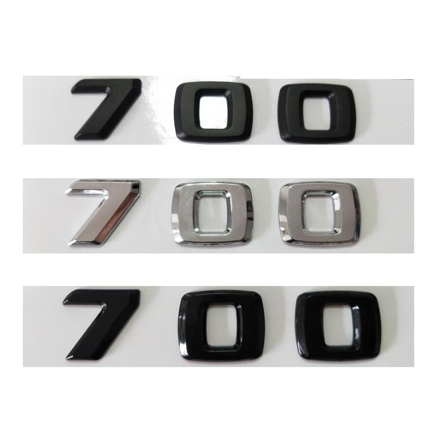 Chrome Matt Gloss Black Letters Number Trunk Emblems 7 0 0 7 0 0 (Matt Black)