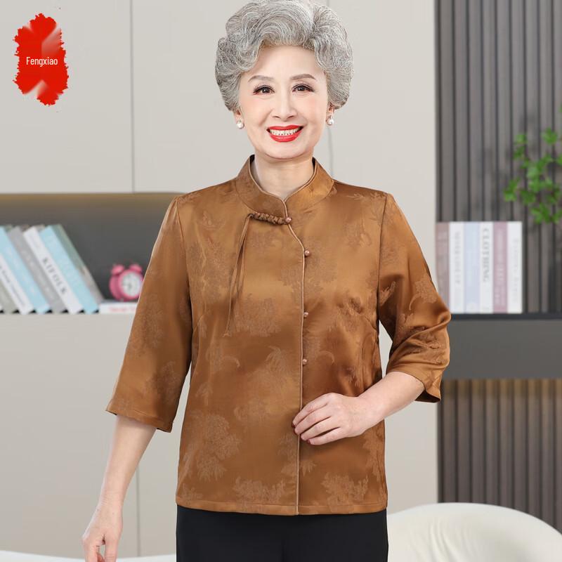Elderly Women s New Chinese Style Summer Blouse 3XL