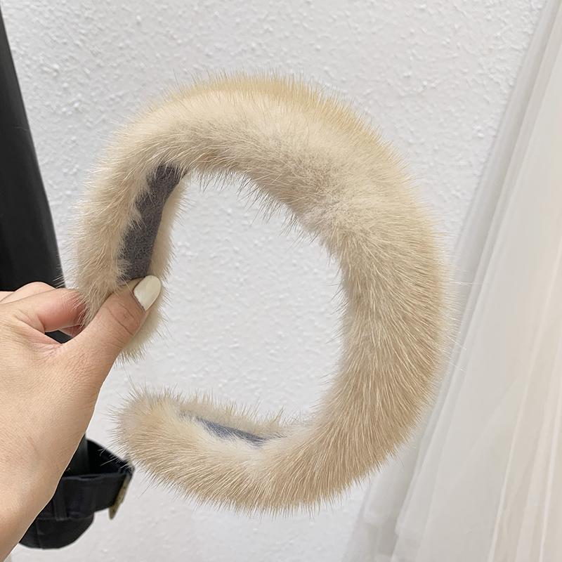 

Горячая Распродажа Женские Роскошные зимние Повязки на голову из норки Высококачественная Настоящая Меховая Повязка для волос Модная Женская Меховая Повязка для волос Пушистый Подарок светло-бежевый