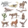 Realistic 11 Piece Desert Animal Model Set Including Rattlesnake Cactus And More