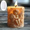 Angel Girl Holding Flower Basket Cylindrical Candle Silicone Mould Cute Angels Flower Candle Mold Wings Angel Resin Gypsum Molds
