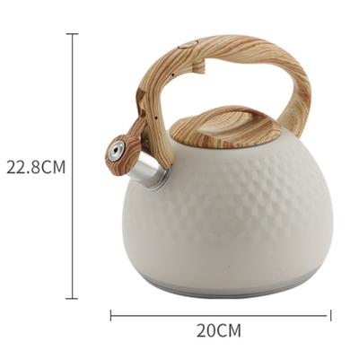 Chaleira Apitante de 3L com Alça Antiescaldante Utensílio de Cozinha Fogão Chaleira de Chá de Aço Inoxidável Chaleira de Chá para Exterior Grande Capacidade