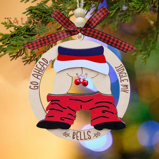 1/3 buc. Ornamente amuzante de Crăciun, din lemn, obraznic, urât, brad de Crăciun, semn de agățat, nepotrivit, murdar, Moș Crăciun, pentru decorarea casei de vacanță