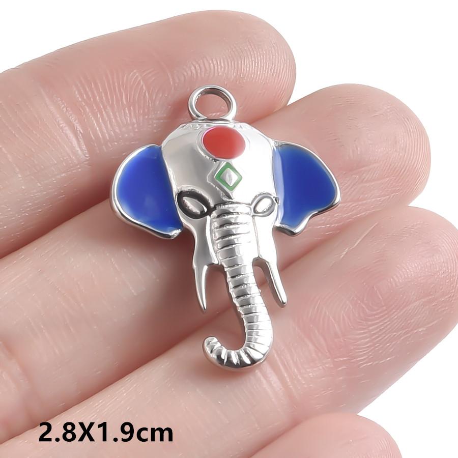 Hand Drip Oil Blue Sun Eye Pendant Rhinestone Stainless Steel Evil/Turkish Eye Charms For Jewelry Making Supplies Charm Material