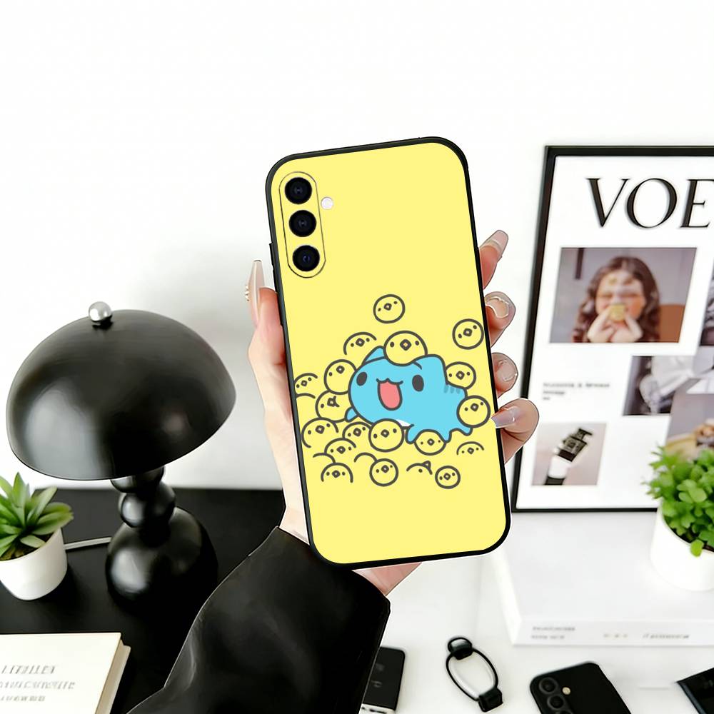 C-Capoo Kawaii B-Bugcat Phone Case Black Silicone Soft For Samsung Galaxy A73,A72,A71,A70,A53,A52,A51