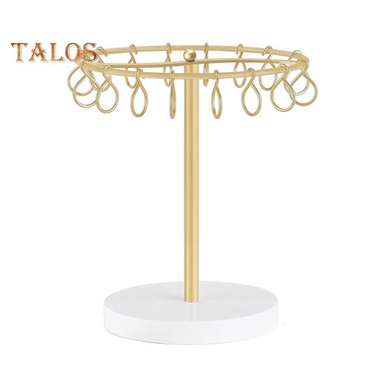 Hair Claw Holder with 16 Removable Hooks Round Base Easy Installation Store Hair Accessories Jewelry Holder