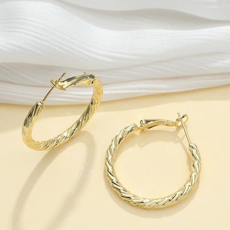 Huazi Style Zircon Stud Earrings for Women - Gold-Plated, Non-Fading Luxury Jewelry