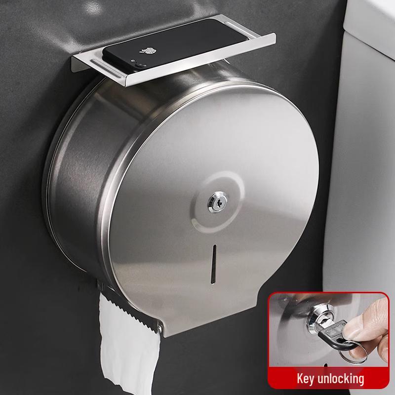 Stainless Steel Toilet Paper Holder with Shelf