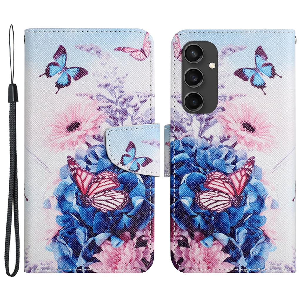 Etui dla Samsunga Galaxy S24 FE z nadrukiem wzoru Ochronne skórzane etui folio na telefon