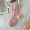 Women Mink Velvet Candy Color Socks Soft Super Elastic Velvet Thicken Warm Plush Winter Autumn Floor Fleece  Mid-tube Stocking