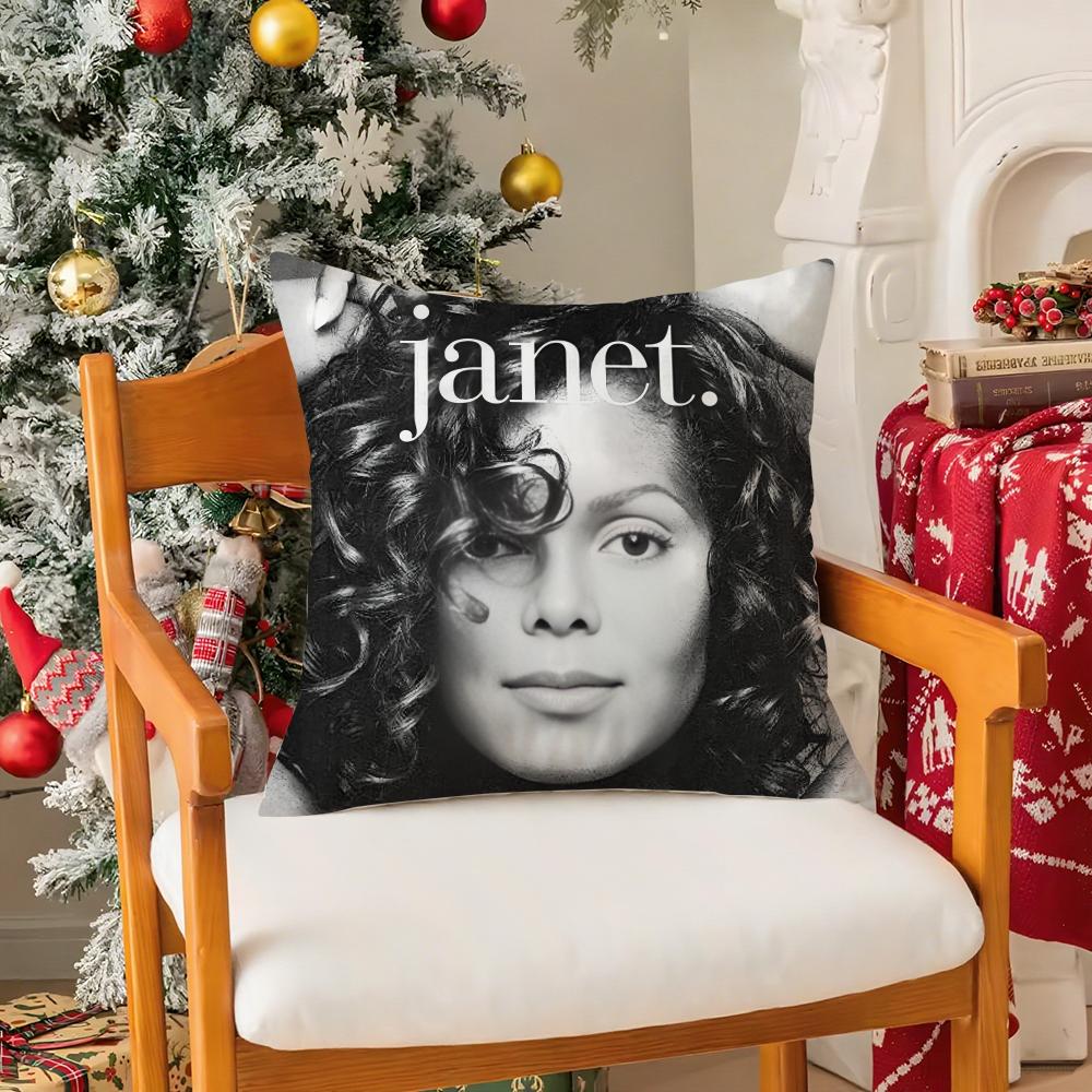 Cute J-JanetS J-JacksonS Pillow Case Silky Elegant Comfort Sofa Bed Invisible Zipper