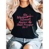 European Sizes Women's Casual Graphic Tee - "No Formed Against Me Shall Prosper" Letter Print, Short Sleeve Crew Neck