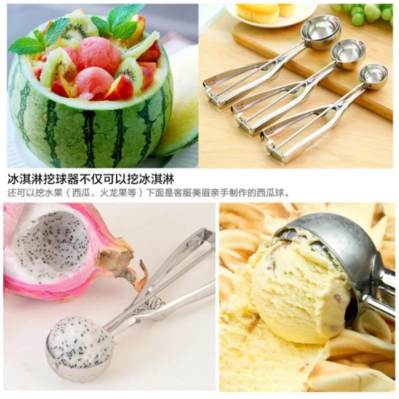 

Stainless Steel Ice Cream Scoop Kitchen Tools Ice Cream Scooper Fruit Spoon Digging Kitchen Accessories