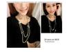 Rose Gold Four-Leaf Clover Double-Layer Pearl Necklace