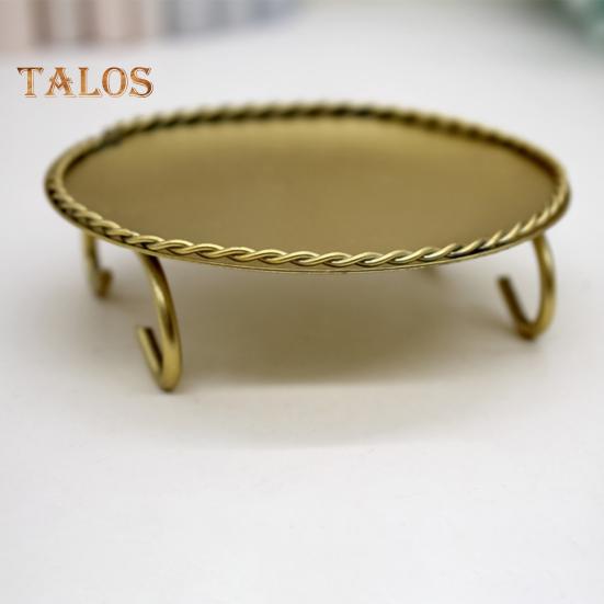 TDStore Neklouzavý geometrický kulatý kovový svícen Zlatý svícen pro domácí dekoraci