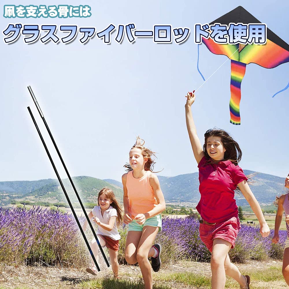 Rainbow Kite Delta Kite Kite Flying Toy, Assembled, 80m Kite Line, Stable Spool, for Kids and Adults
