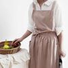 Brief Nordic Wind Pleated Skirt Cotton Linen Apron Women Girls Vintage Apron Gardening Works Cross Back Pinafore Dress