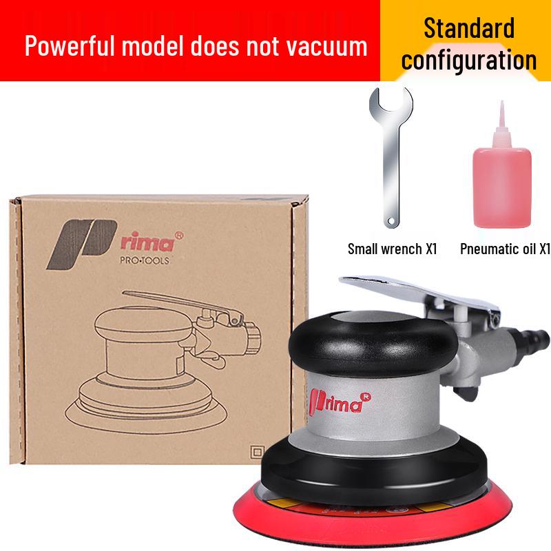 Taiwan Industrial-Grade Pneumatic Grinder with Dust Extraction and Round Sandpaper.