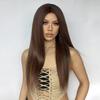ALAN EATON Lace Front Wigs Long Straight Hair Dark Brown Wig Daily Use Party Wig for White Women Heat Resistant