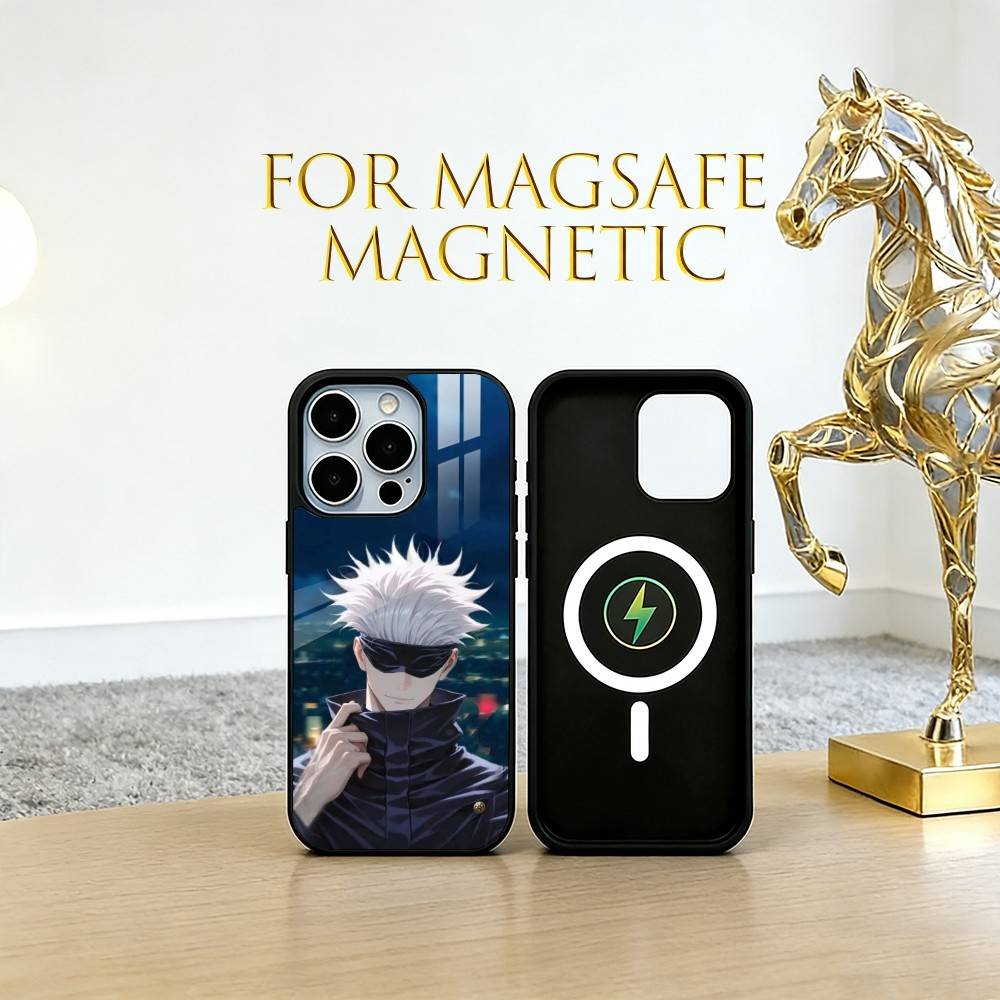 Satoru Gojo Phone Case For iPhone17,16,15,14,13,12,11 Plus,Pro Magnetic For Magsafe Wireless Charging