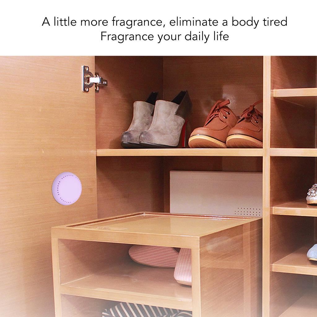 2pcs Adhesive Freshener Box Portable Remove Odor Round Freshener Box for Wardrobe Purple