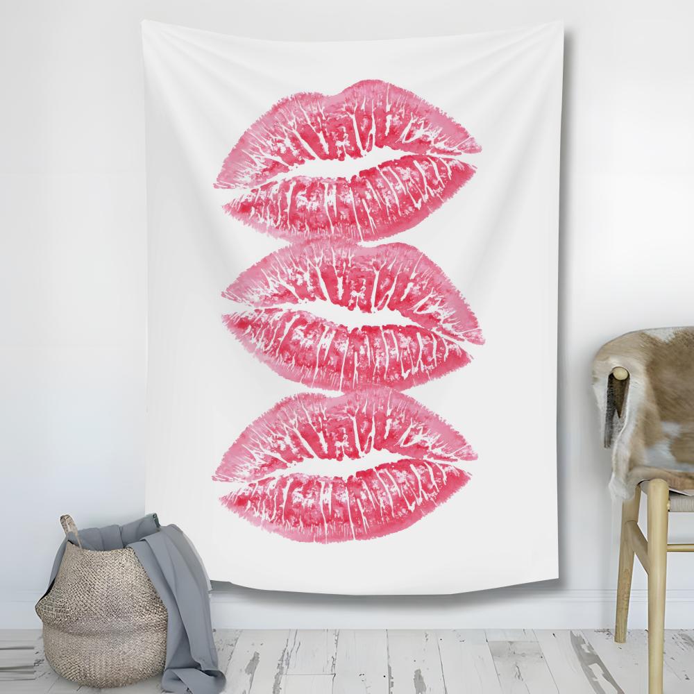Valentines Day Kiss Tapestry Decoration Art Microfiber Background For Bedroom Living Bar Garden Outdoor Festival