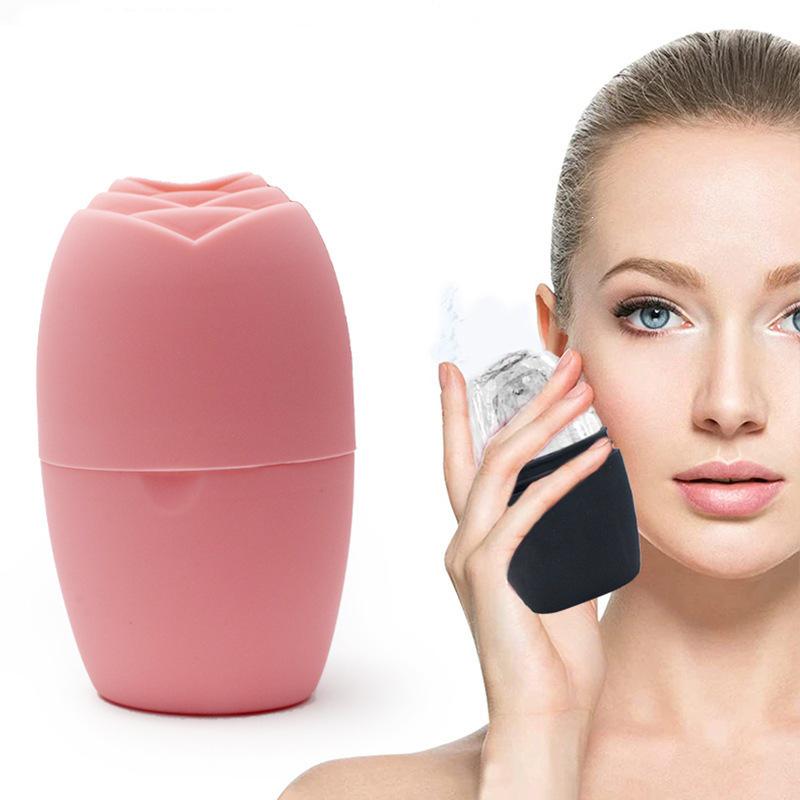 Rose Ice Roller: Cold Compress Beauty Device for Face De-puffing and Swelling Reduction.