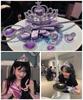 DFsucces 6-Piece Princess Accessory Set for Girls, Cosplay Ornaments, Toys, Kids' Tiara, Magic Wand, Ring, Gloves, Necklace, Earrings, Wig, Hair