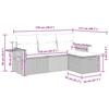 4 Piece Outdoor Sofa Set with Cushions Light Grey Poly Rattan
