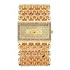 Men Women Diamond-bordered Mesh Iron Chain Steel Belt Quartz Watch Wristwatch