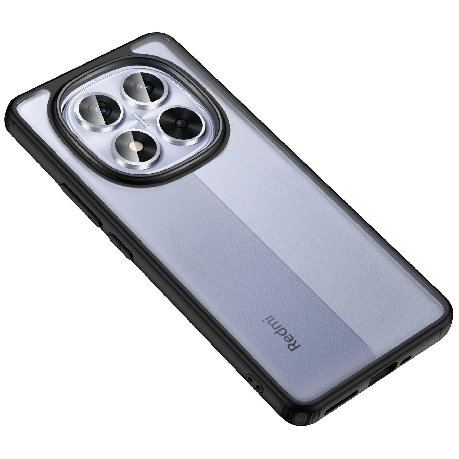 

For Xiaomi Redmi Note 14 Pro 5G/Poco X7 5G Case PC+TPU Phone Cover Airbag Protection Black