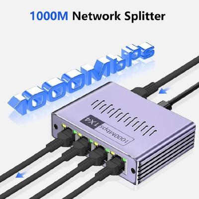 Ethernet-Splitter 1 auf 2/3/4 Ethernet-Kabel 1000 Mbit/s RJ45-Splitter Gigabit-Internet-Splitter Anschlüsse für Cat5/5e/6/7
