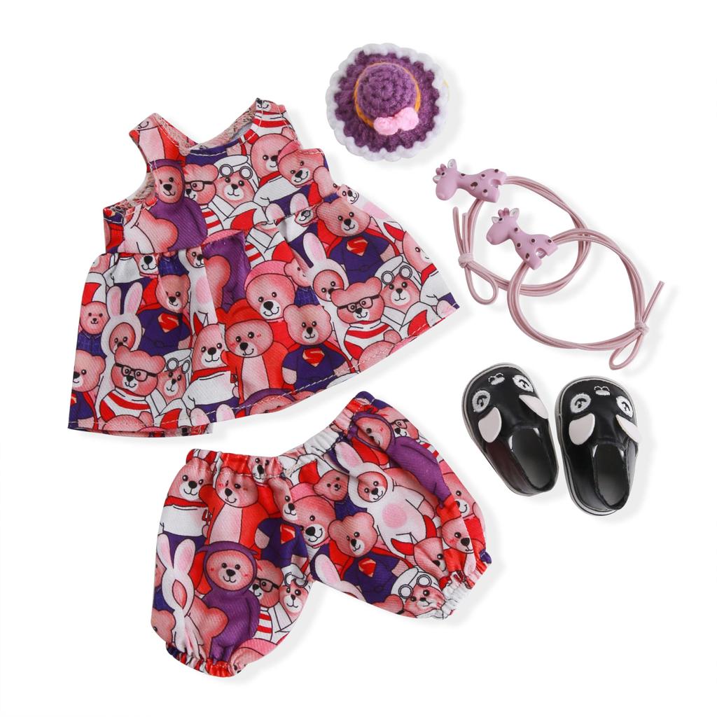 BlissfulPixie Handmade Waldorf Doll Clothes 30cm Clothing Set with Nice Box for Girls Christmas Birthday Gift Alice Clothing Accessories -