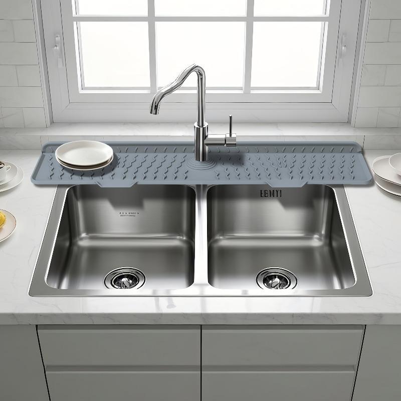 Kitchen Faucet Silicone Splash Mat Sink Drainage Mat Sink Collection Mat Drainage Drying Mat Bathroom Countertop Protector Home