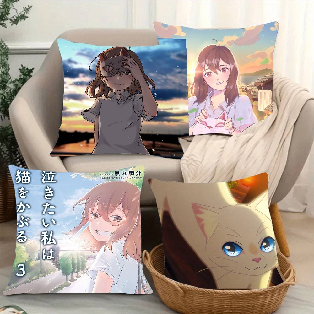 Anime Movie A W-Whisker Away Pillow Case Fashion Square Pillowcase Bedroom Sofa Room Ins Decoration Leisure