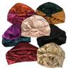2022 New Arrival Casual Female Printed Satin Silk Sleeping Bonnet with Logo for Women