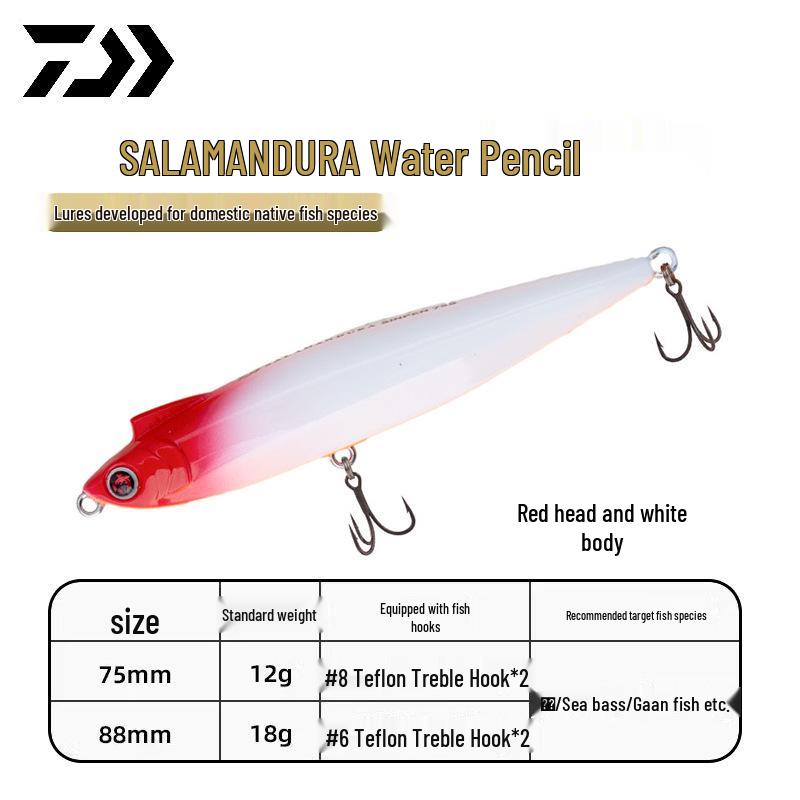 Daiwa 25 Salamandura Тонущий Поппер Огненная Саламандра Приманка для Морского Окуня 12g/75mm